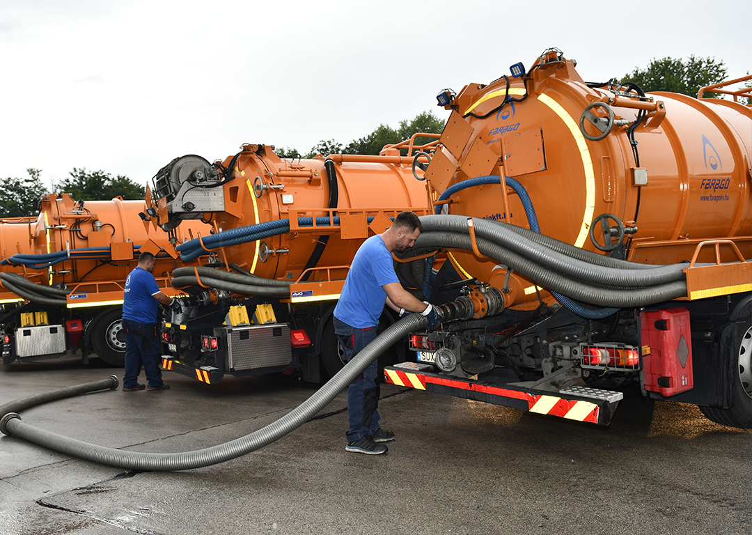 Csatornatisztítás és duguláselhárítás, nem veszélyes hulladék kezelés.